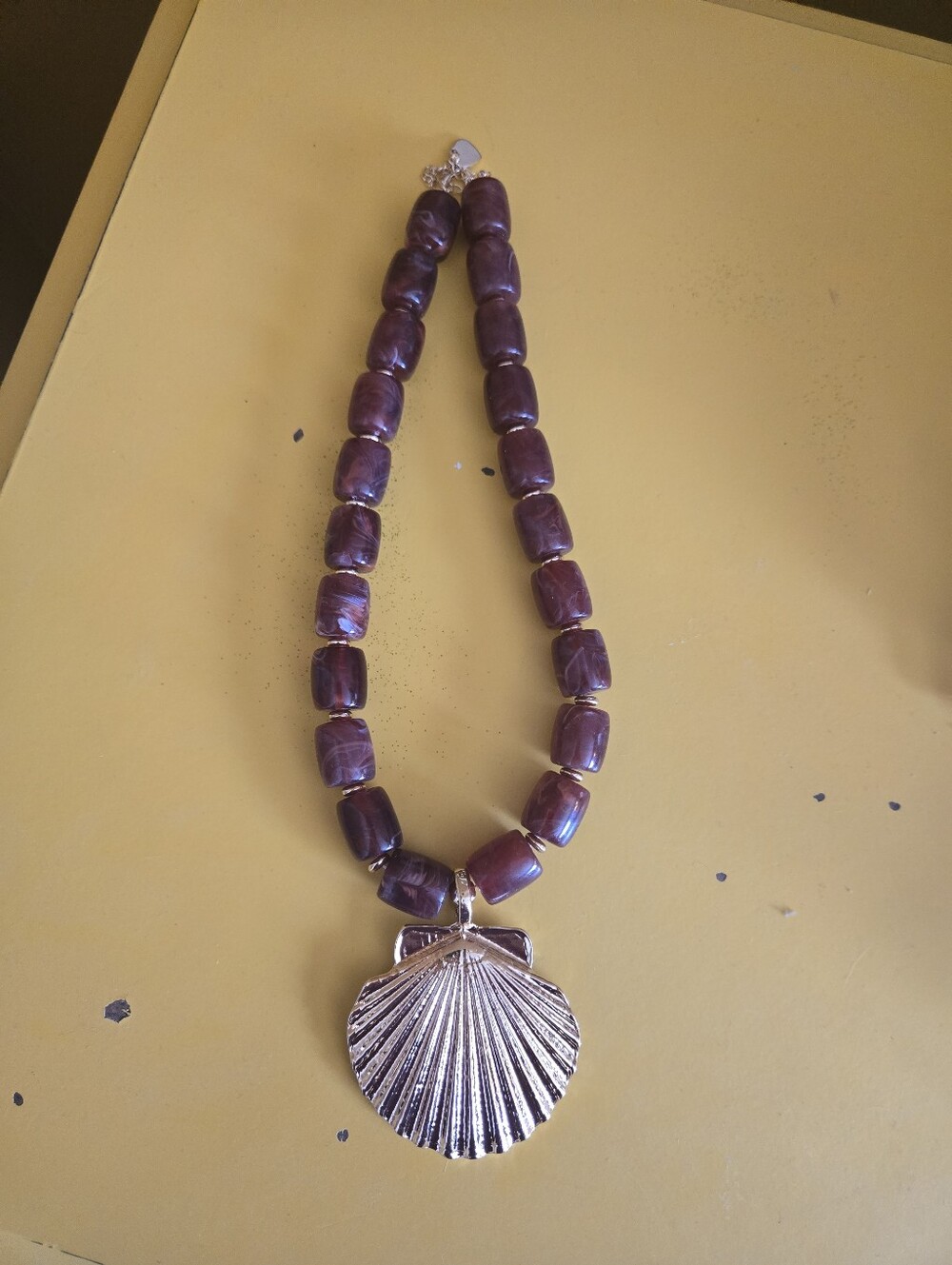 Altar'd State Gold-Tone Necklace with Burgundy Beads